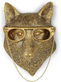 Gold Animal Head Wall Decor Wall Sculpture Home Decor Statue for Living Room Office Bedroom Modern Decor for Men Women Fox
