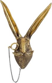 Gold Animal Head Wall Decor Wall Sculpture Home Decor Statue for Living Room Office Bedroom Modern Decor for Men Women Rabbit