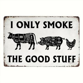 CIFbuy Vintage BBQ Can Sign I Only Eat Good Food Aluminum Metal Wall Decor for Kitchen Patio Beef Store Bacon Brand 8x12 Inches (TikTok